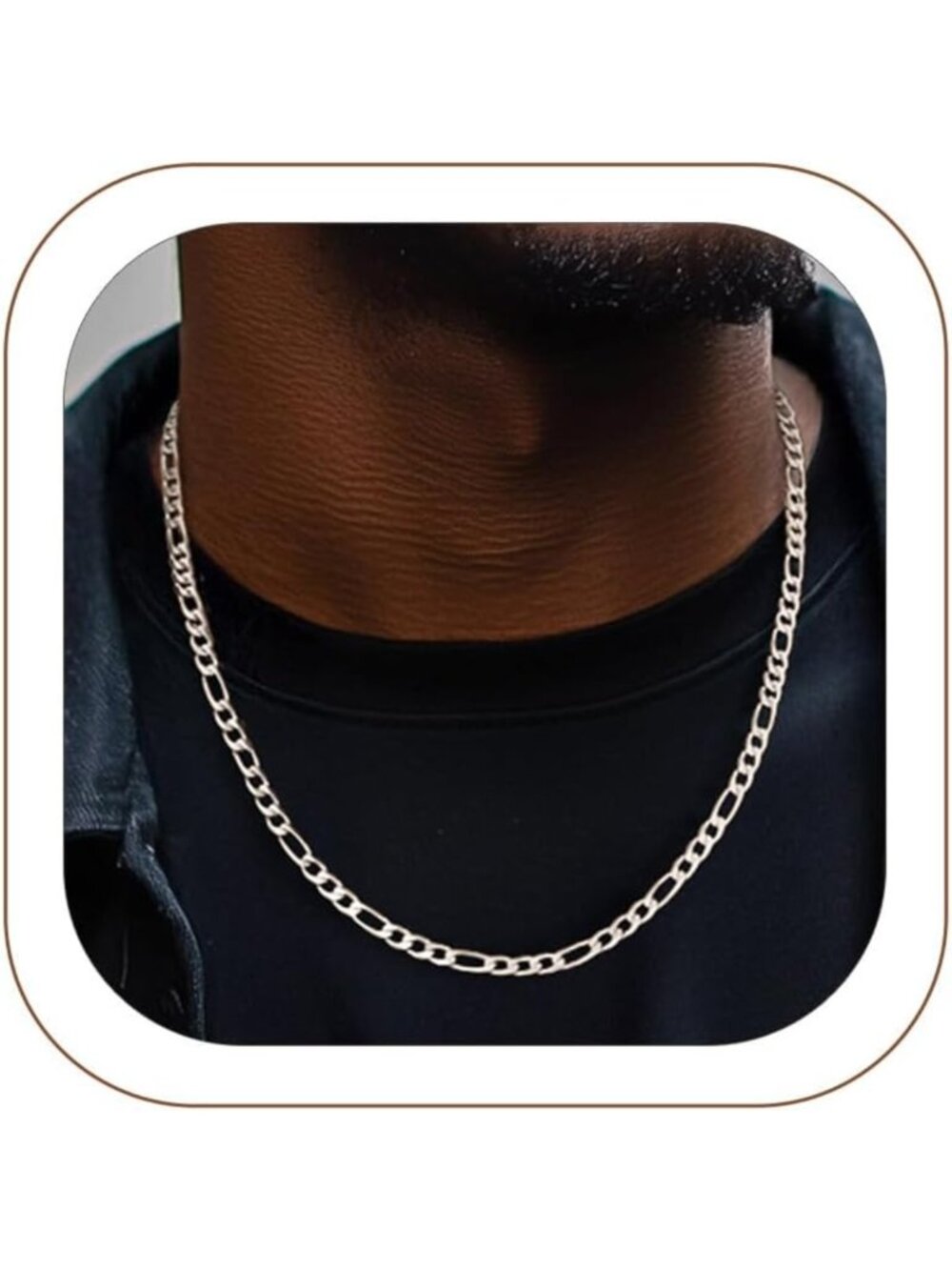 Stylish Stainless Steel Figaro Chain Necklace for Men & Women - Unisex Jewelry